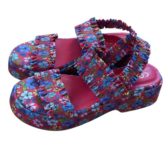 Coconuts by Matisse Platform Casual Sandals Mid Heel 2-3" Womens Size 7 Floral - Picture 2 of 7